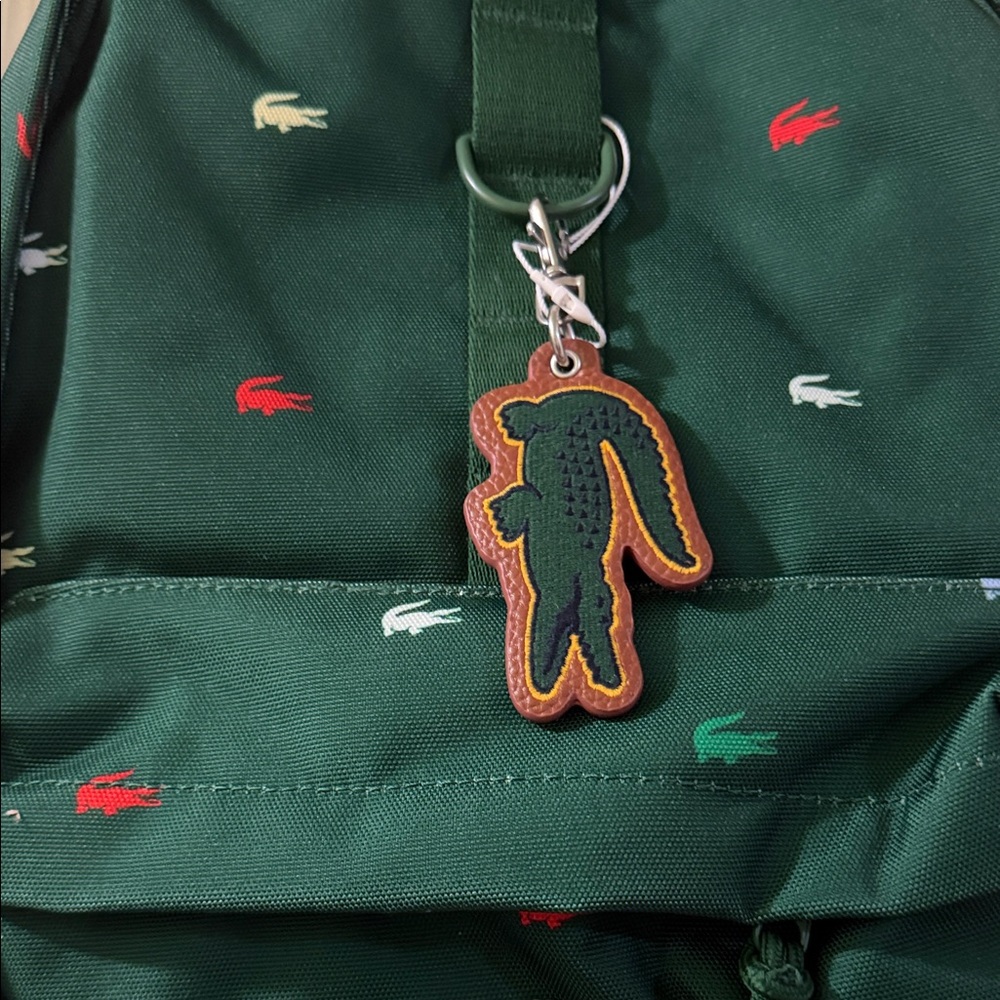 Lacoste Forest Green Backpack with Multicolor Croc Embroidery - Picture 3 of 14